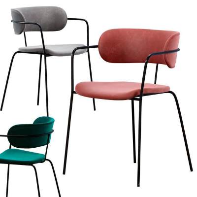 北欧布艺单人休闲椅 餐椅